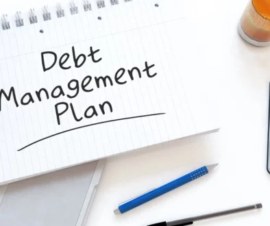 Debt Managment Plan text on a white clipbore
